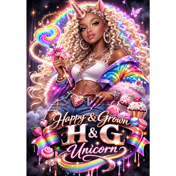 Happy High Grown Unicorn Coloring